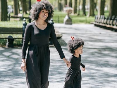 Active parent walking in the park